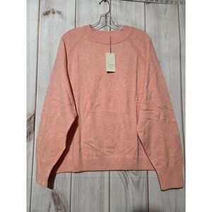 A New Day Womens‎ Coral Pink Crew Neck Raglan Sleeve Sweater Plus Size 2X